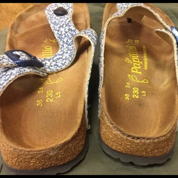 BIRKENSTOCK PAPPILIO COTTAGECORE BLUE WHT  Sandals - Picture 7 of 8